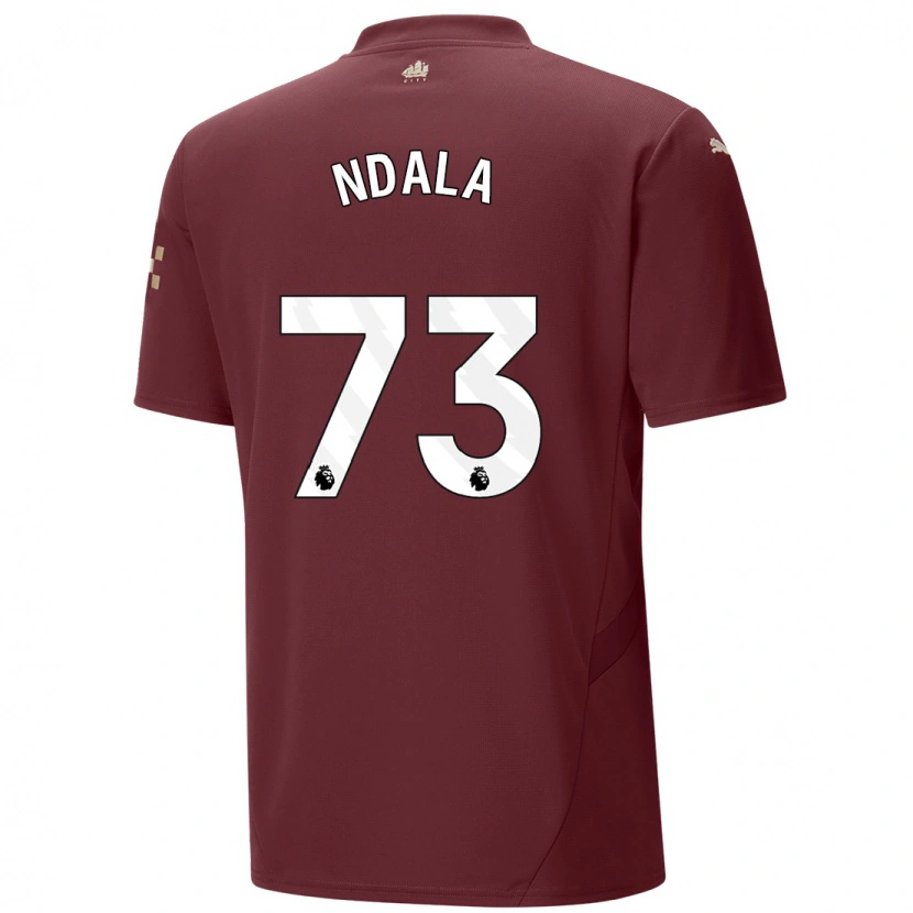 Danxen Kinderen Joel Ndala #73 Kastanjebruin Thuisshirt Derde Tenue 2024/25 T-Shirt