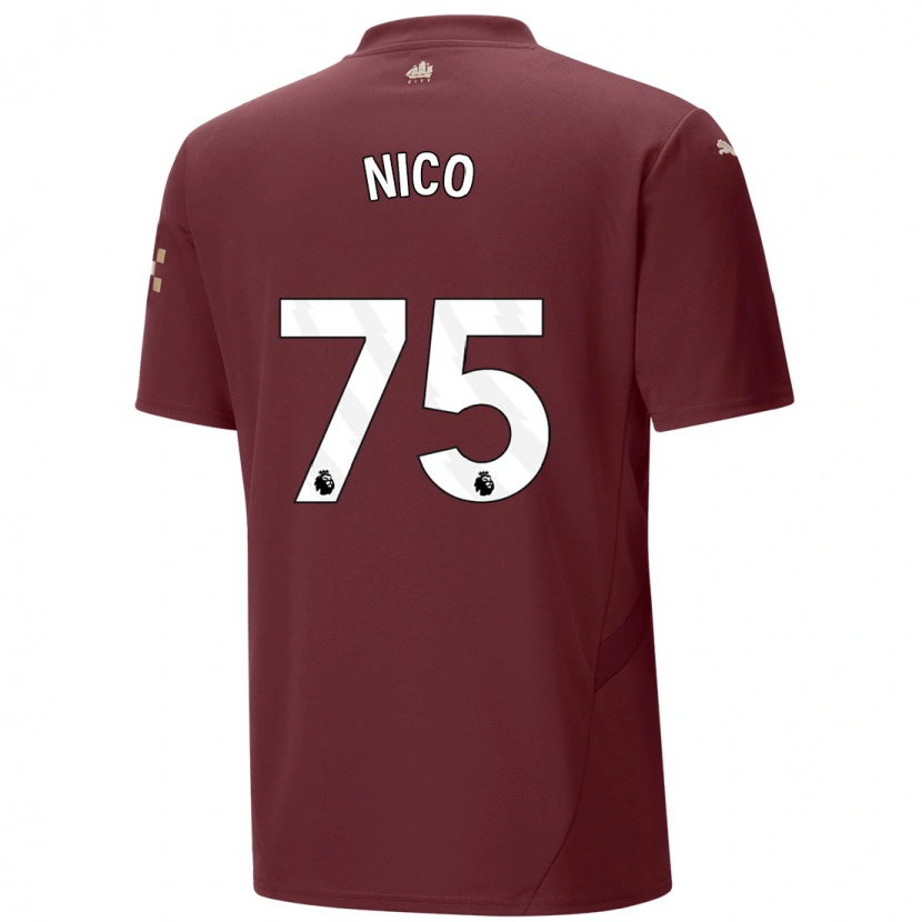 Danxen Kinderen Nico O'reilly #75 Kastanjebruin Thuisshirt Derde Tenue 2024/25 T-Shirt