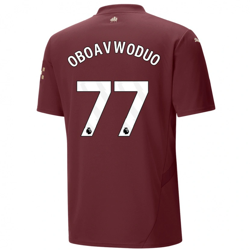 Danxen Kinderen Justin Oboavwoduo #77 Kastanjebruin Thuisshirt Derde Tenue 2024/25 T-Shirt