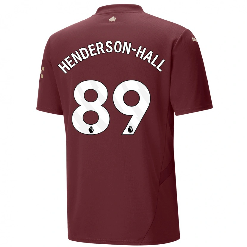 Danxen Kinderen Matty Henderson-Hall #89 Kastanjebruin Thuisshirt Derde Tenue 2024/25 T-Shirt