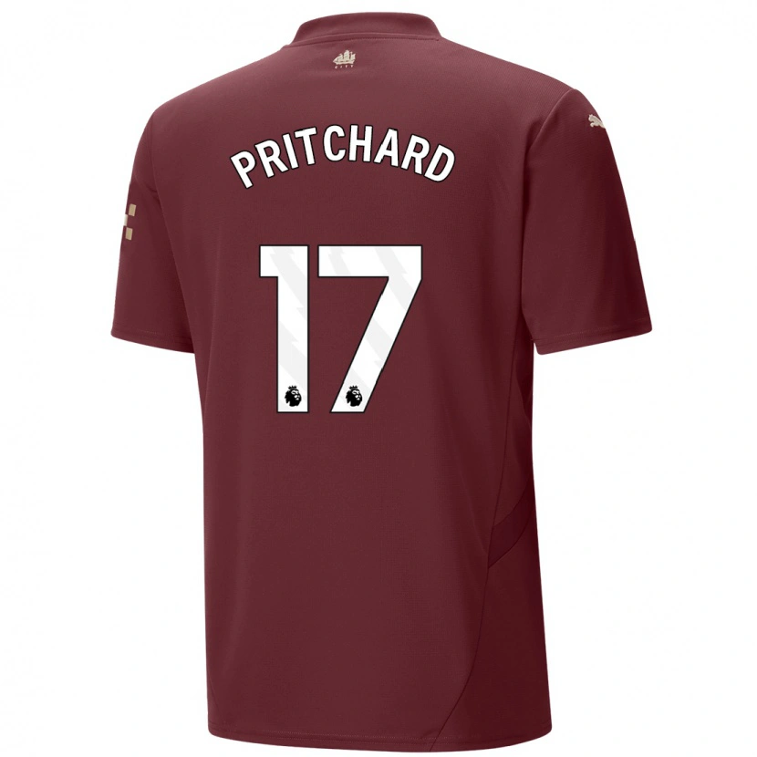 Danxen Kinderen Poppy Pritchard #17 Kastanjebruin Thuisshirt Derde Tenue 2024/25 T-Shirt