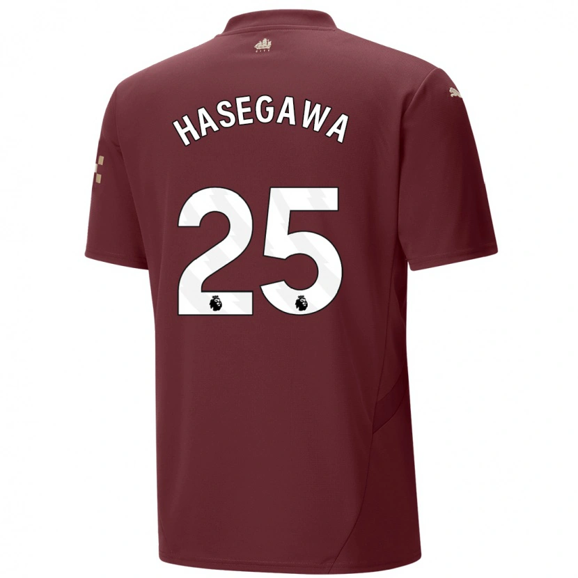 Danxen Kinderen Yui Hasegawa #25 Kastanjebruin Thuisshirt Derde Tenue 2024/25 T-Shirt