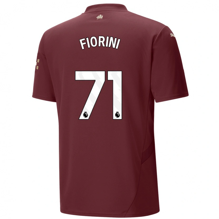 Danxen Kinderen Lewis Fiorini #71 Kastanjebruin Thuisshirt Derde Tenue 2024/25 T-Shirt