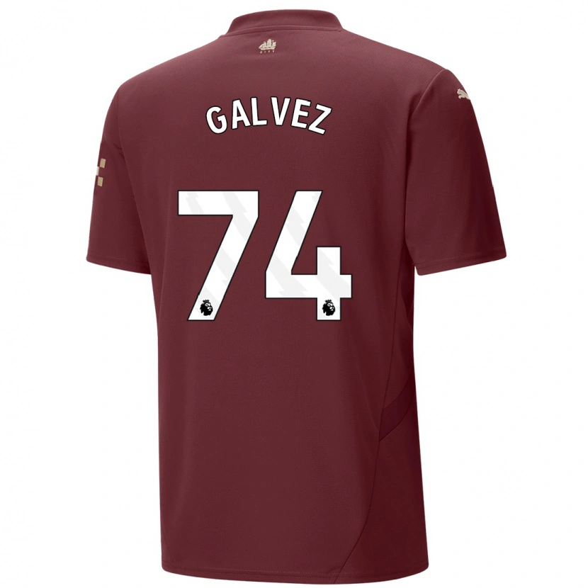 Danxen Kinderen Tomas Galvez #74 Kastanjebruin Thuisshirt Derde Tenue 2024/25 T-Shirt