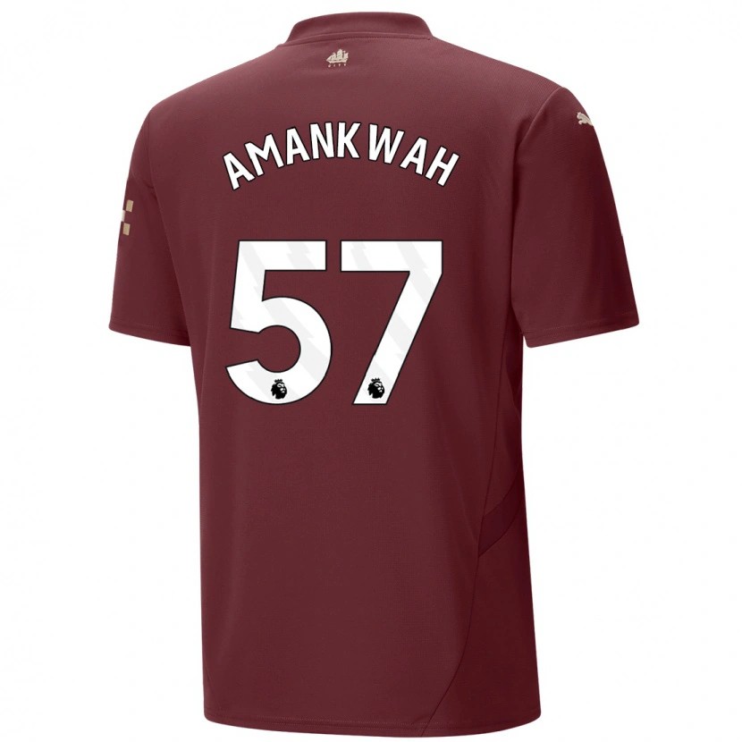 Danxen Kinderen Yeboah Amankwah #57 Kastanjebruin Thuisshirt Derde Tenue 2024/25 T-Shirt