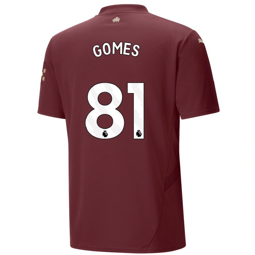 Danxen Kinderen Claudio Gomes #81 Kastanjebruin Thuisshirt Derde Tenue 2024/25 T-Shirt