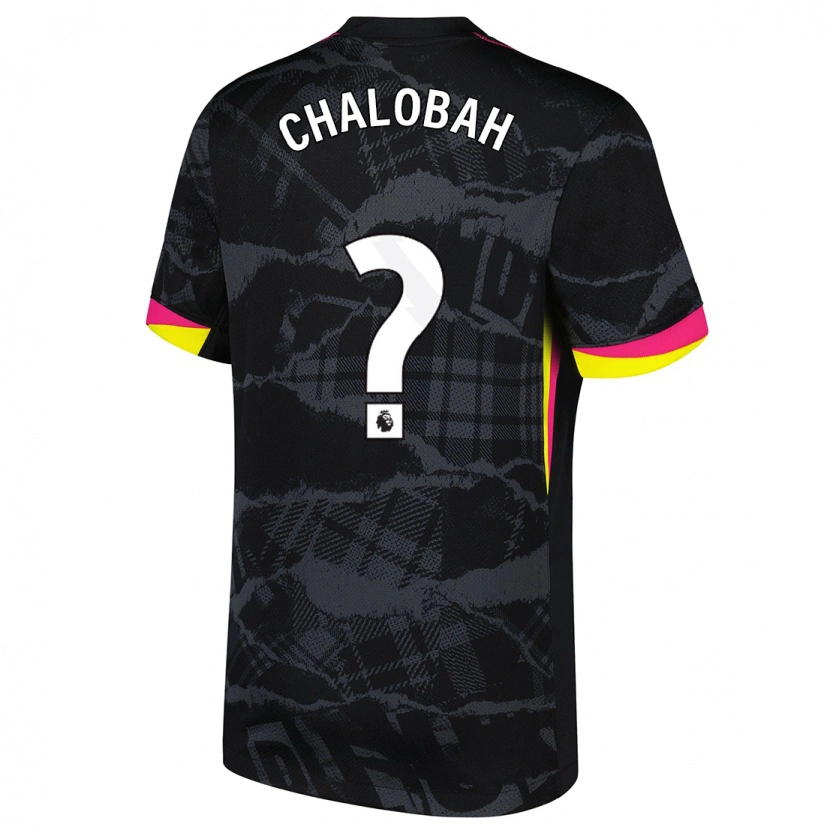 Danxen Kinderen Trevoh Chalobah #0 Zwartroze Thuisshirt Derde Tenue 2024/25 T-Shirt