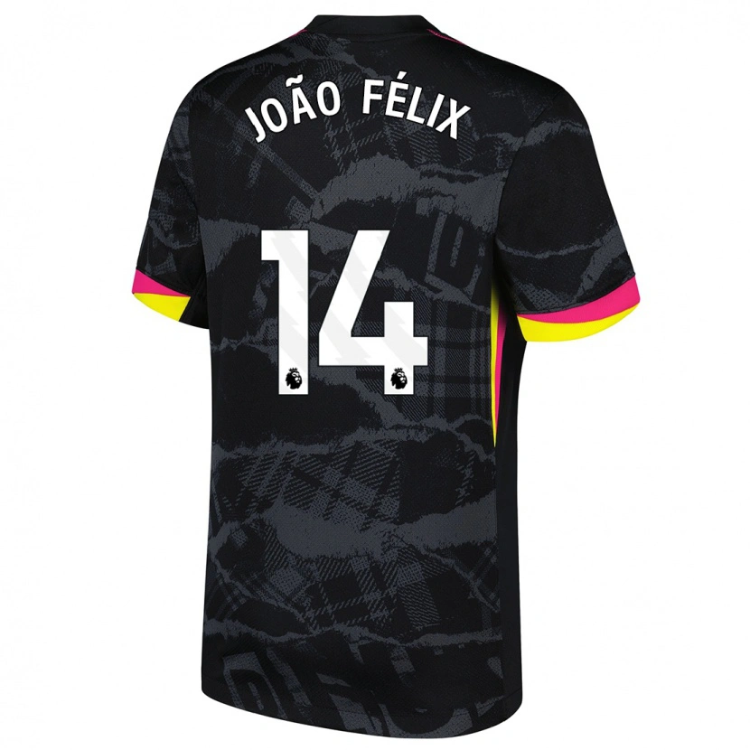 Danxen Kinderen João Félix #14 Zwartroze Thuisshirt Derde Tenue 2024/25 T-Shirt