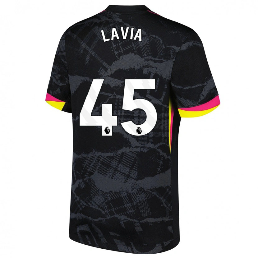 Danxen Kinderen Roméo Lavia #45 Zwartroze Thuisshirt Derde Tenue 2024/25 T-Shirt