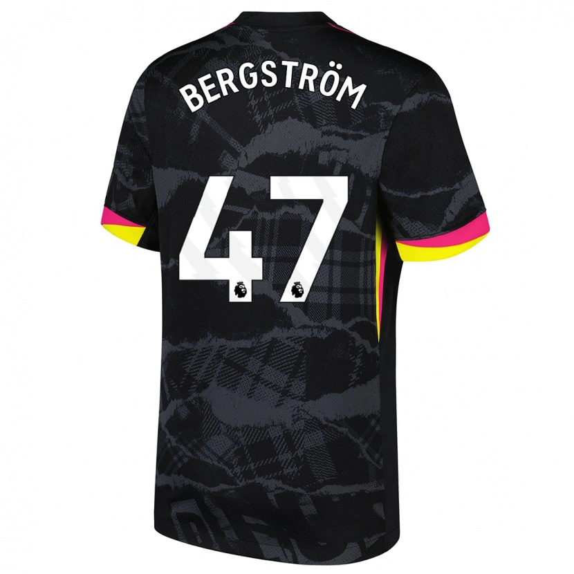 Danxen Kinderen Lucas Bergström #47 Zwartroze Thuisshirt Derde Tenue 2024/25 T-Shirt