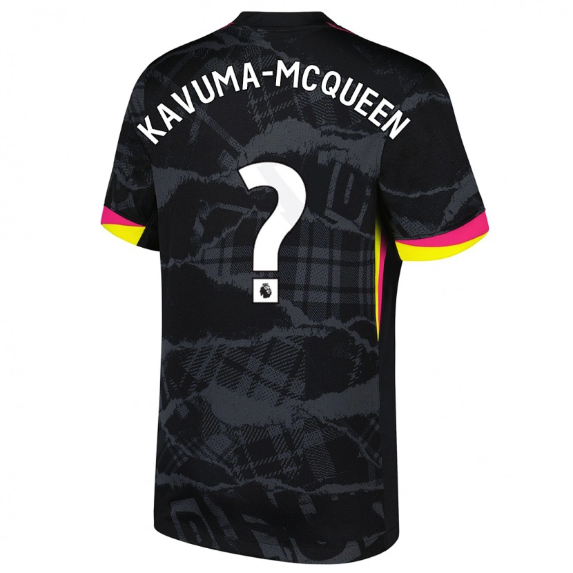 Danxen Kinderen Ryan Kavuma-Mcqueen #0 Zwartroze Thuisshirt Derde Tenue 2024/25 T-Shirt