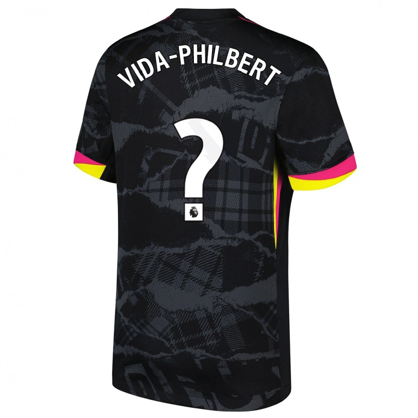 Danxen Kinderen Joel Vida-Philbert #0 Zwartroze Thuisshirt Derde Tenue 2024/25 T-Shirt