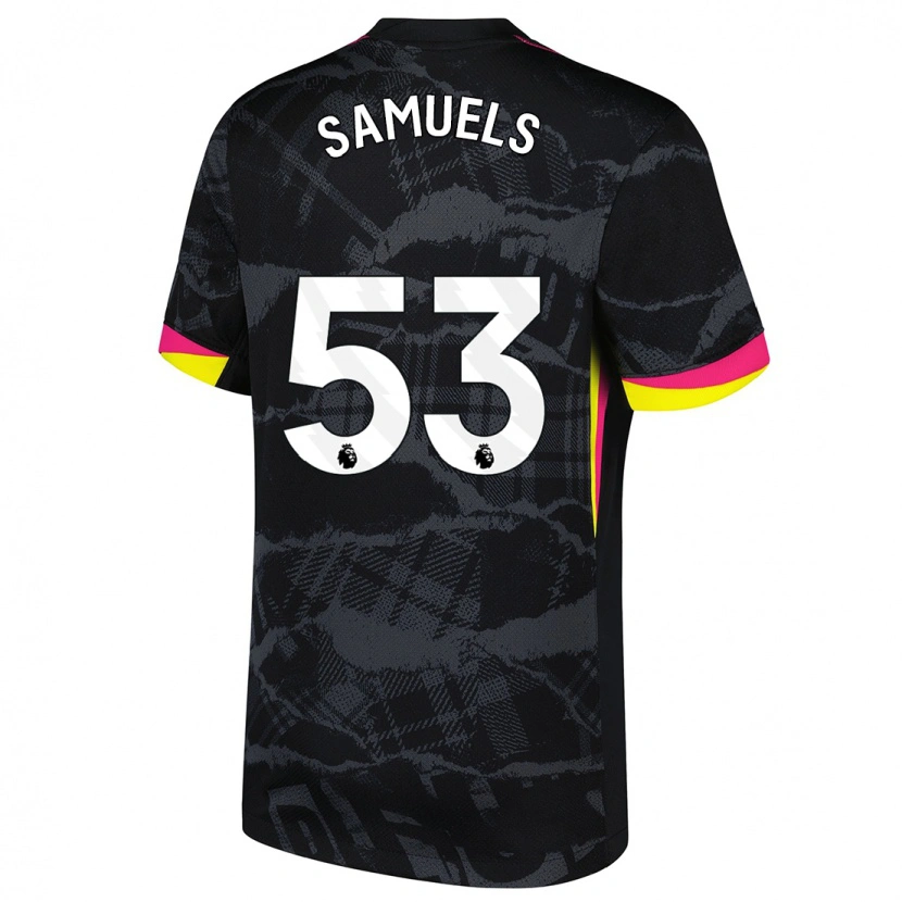 Danxen Kinderen Ishé Samuels-Smith #53 Zwartroze Thuisshirt Derde Tenue 2024/25 T-Shirt