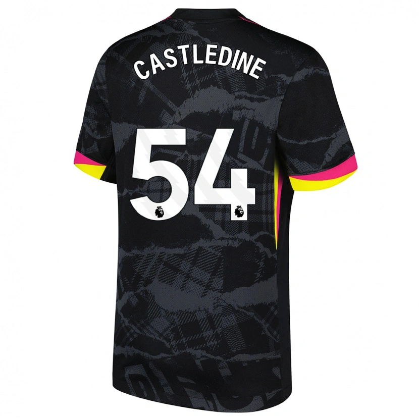 Danxen Kinderen Leo Castledine #54 Zwartroze Thuisshirt Derde Tenue 2024/25 T-Shirt