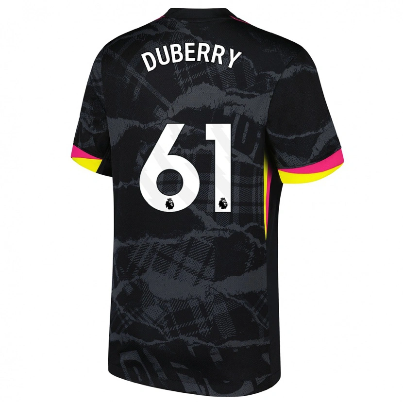 Danxen Kinderen Zain Silcott-Duberry #61 Zwartroze Thuisshirt Derde Tenue 2024/25 T-Shirt