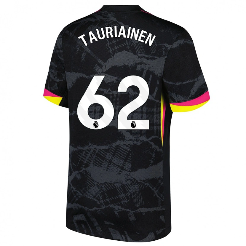 Danxen Kinderen Jimi Tauriainen #62 Zwartroze Thuisshirt Derde Tenue 2024/25 T-Shirt