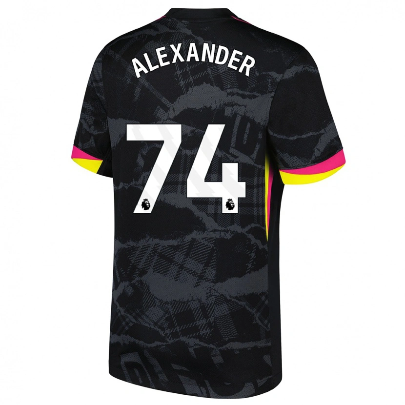 Danxen Kinderen Reiss-Alexander Russell-Denny #74 Zwartroze Thuisshirt Derde Tenue 2024/25 T-Shirt