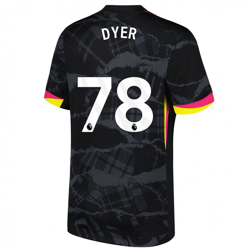 Danxen Kinderen Kiano Dyer #78 Zwartroze Thuisshirt Derde Tenue 2024/25 T-Shirt