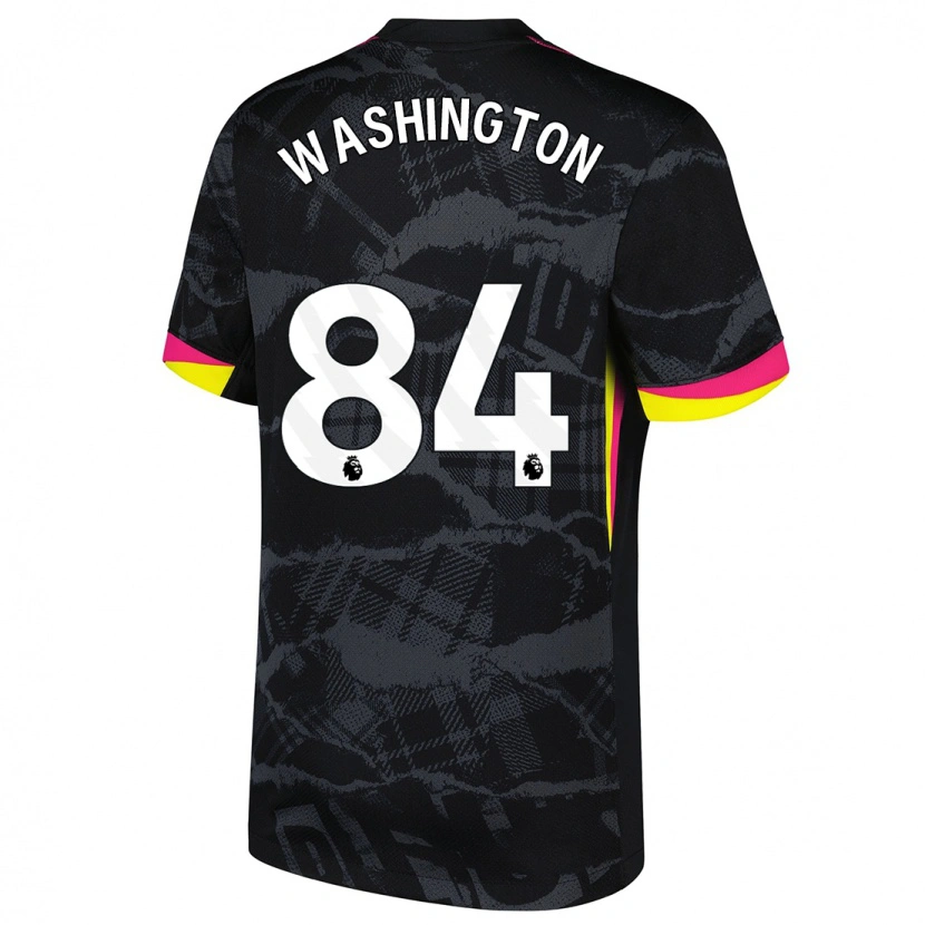 Danxen Kinderen Marcell Washington #84 Zwartroze Thuisshirt Derde Tenue 2024/25 T-Shirt