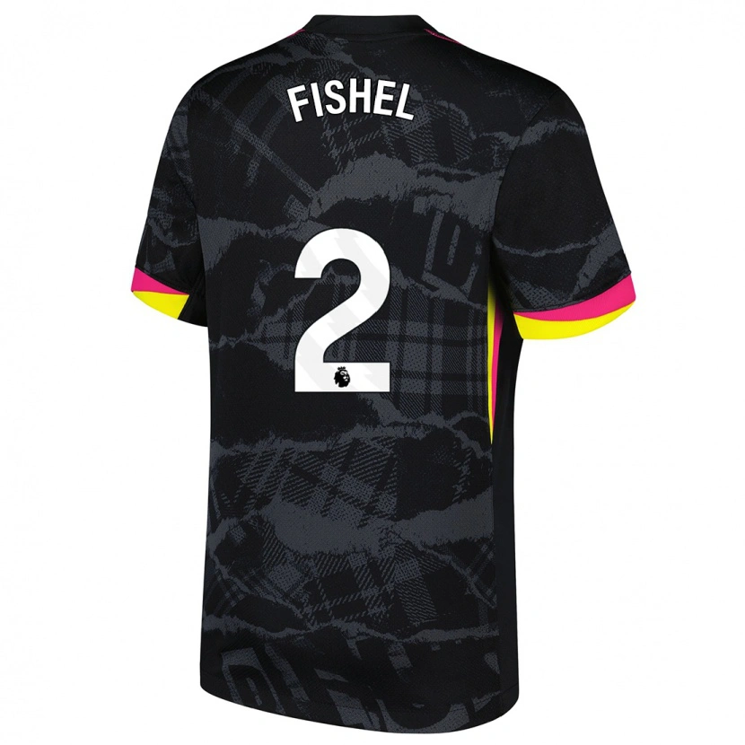 Danxen Kinderen Mia Fishel #2 Zwartroze Thuisshirt Derde Tenue 2024/25 T-Shirt