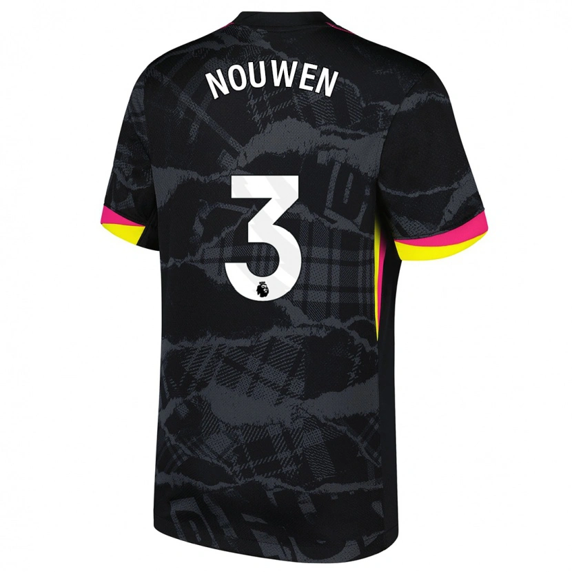 Danxen Kinderen Aniek Nouwen #3 Zwartroze Thuisshirt Derde Tenue 2024/25 T-Shirt