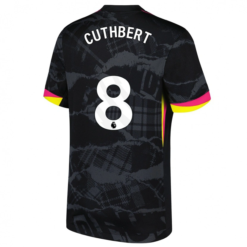 Danxen Kinderen Erin Cuthbert #8 Zwartroze Thuisshirt Derde Tenue 2024/25 T-Shirt