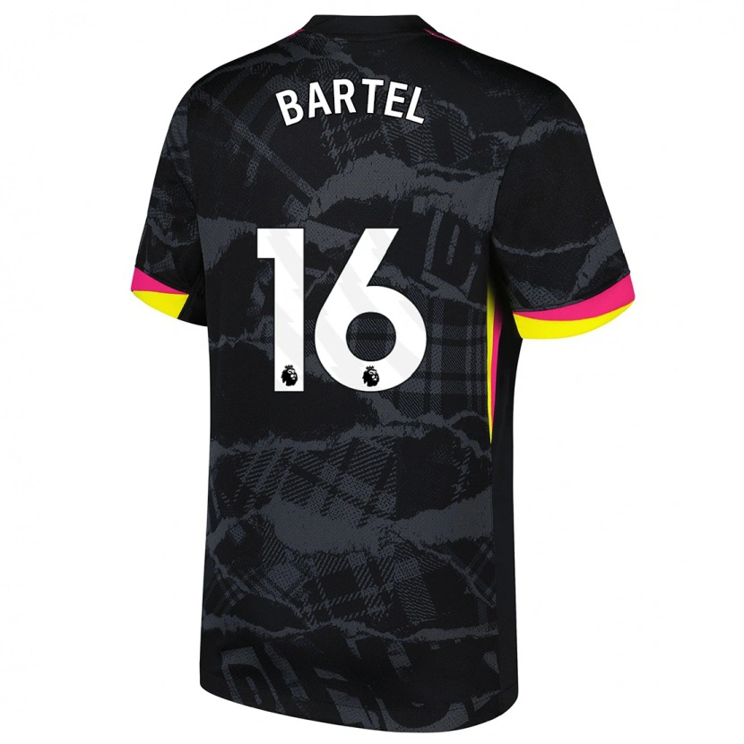 Danxen Kinderen Júlia Bartel #16 Zwartroze Thuisshirt Derde Tenue 2024/25 T-Shirt