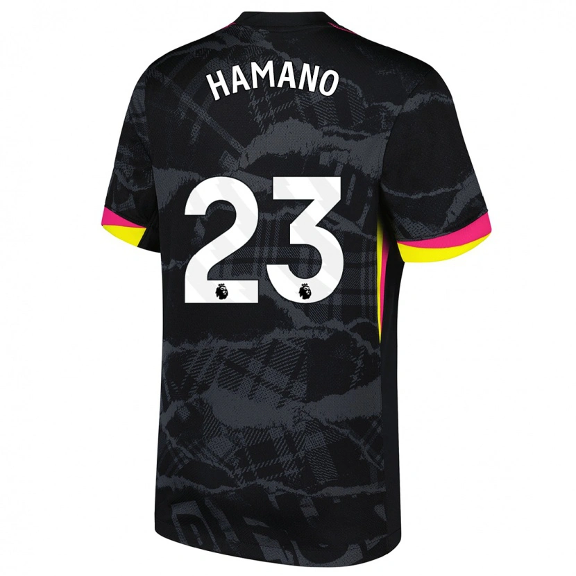 Danxen Kinderen Maika Hamano #23 Zwartroze Thuisshirt Derde Tenue 2024/25 T-Shirt