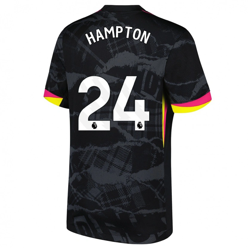 Danxen Kinderen Hannah Hampton #24 Zwartroze Thuisshirt Derde Tenue 2024/25 T-Shirt