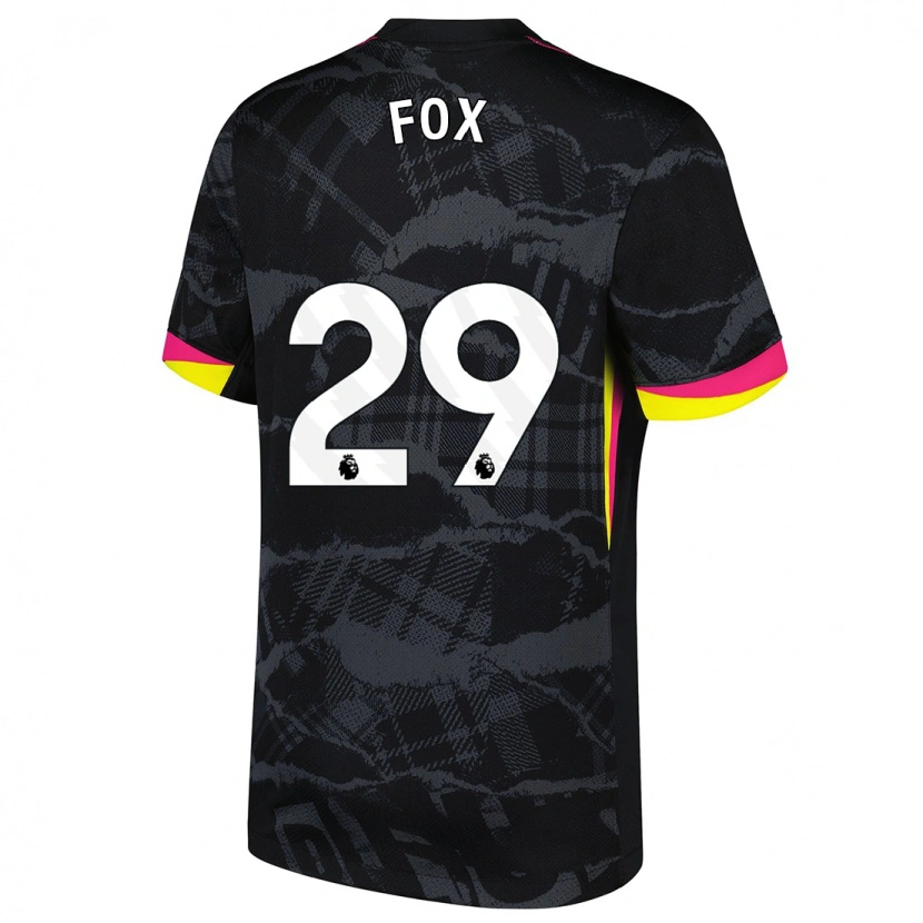 Danxen Kinderen Jorja Fox #29 Zwartroze Thuisshirt Derde Tenue 2024/25 T-Shirt