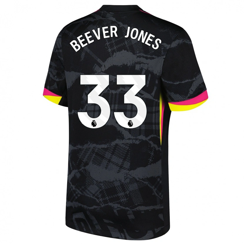 Danxen Kinderen Aggie Beever-Jones #33 Zwartroze Thuisshirt Derde Tenue 2024/25 T-Shirt