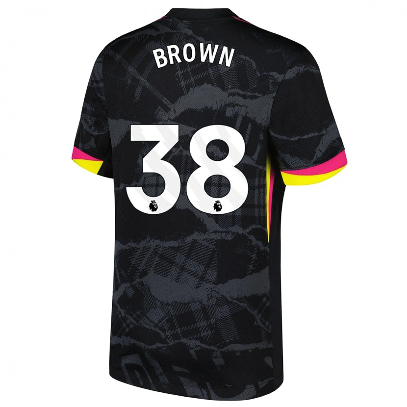 Danxen Kinderen Cerys Brown #38 Zwartroze Thuisshirt Derde Tenue 2024/25 T-Shirt