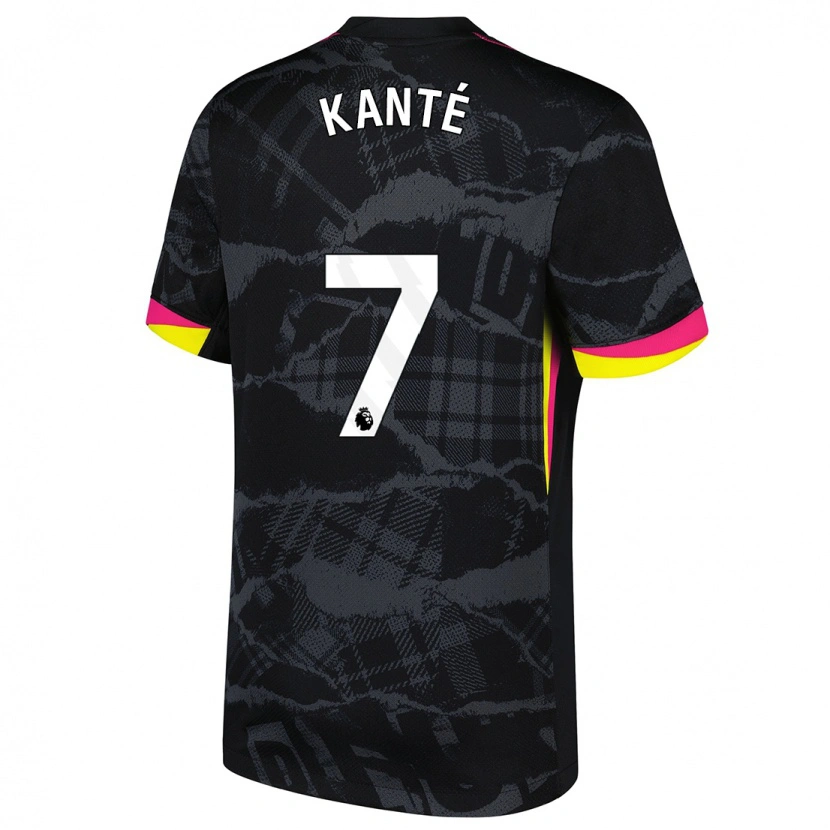 Danxen Kinderen N'golo Kante #7 Zwartroze Thuisshirt Derde Tenue 2024/25 T-Shirt