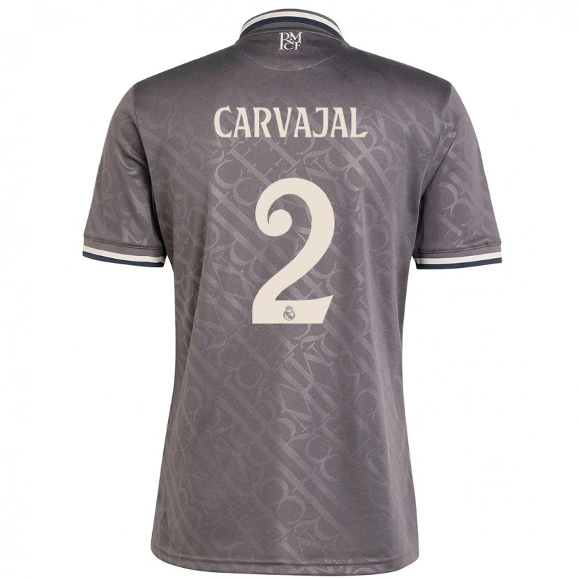 Danxen Kinderen Daniel Carvajal #2 Houtskool Thuisshirt Derde Tenue 2024/25 T-Shirt