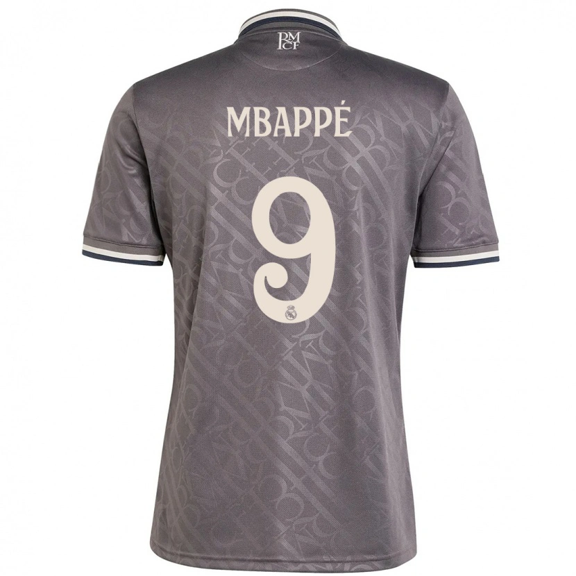 Danxen Kinderen Kylian Mbappé #9 Houtskool Thuisshirt Derde Tenue 2024/25 T-Shirt