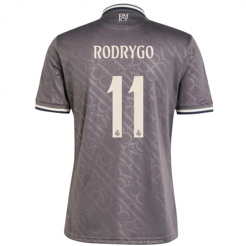 Danxen Kinderen Rodrygo #11 Houtskool Thuisshirt Derde Tenue 2024/25 T-Shirt