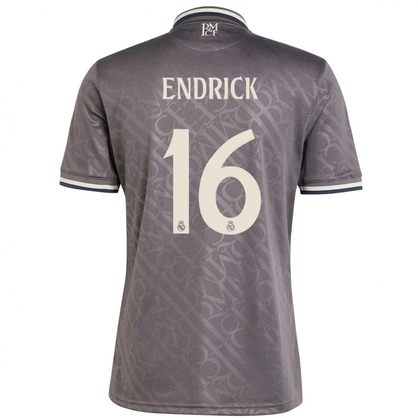 Danxen Kinderen Endrick #16 Houtskool Thuisshirt Derde Tenue 2024/25 T-Shirt