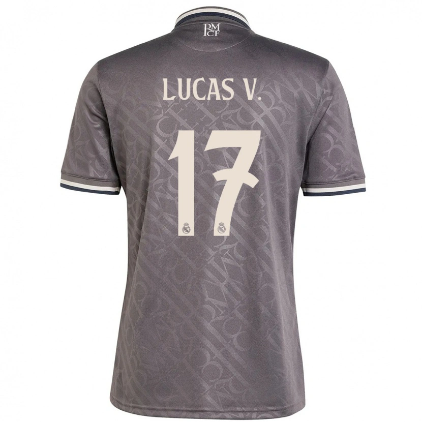 Danxen Kinderen Lucas Vázquez #17 Houtskool Thuisshirt Derde Tenue 2024/25 T-Shirt