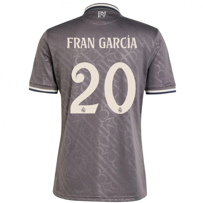 Danxen Kinderen Fran García #20 Houtskool Thuisshirt Derde Tenue 2024/25 T-Shirt