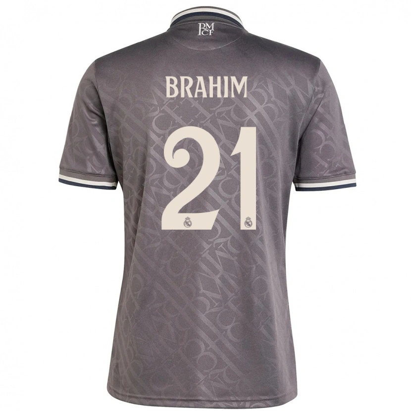 Danxen Kinderen Brahim Díaz #21 Houtskool Thuisshirt Derde Tenue 2024/25 T-Shirt