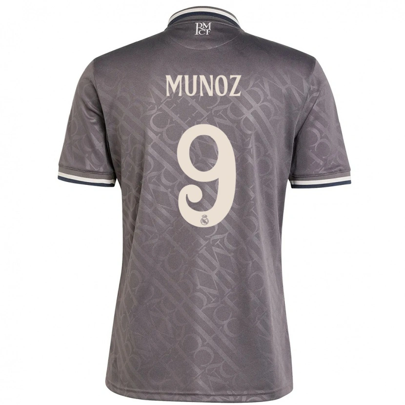 Danxen Kinderen Víctor Muñoz #9 Houtskool Thuisshirt Derde Tenue 2024/25 T-Shirt