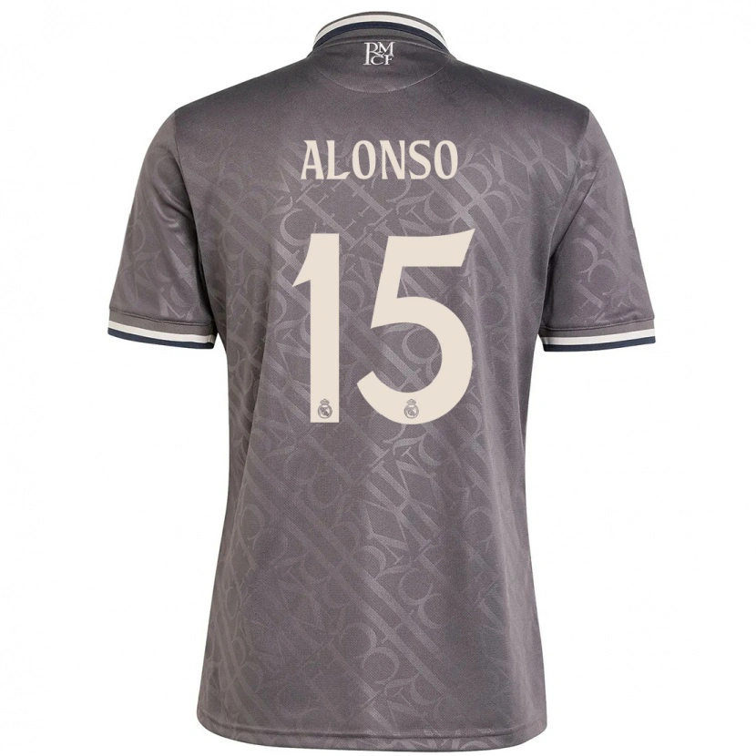 Danxen Kinderen Borja Alonso #15 Houtskool Thuisshirt Derde Tenue 2024/25 T-Shirt