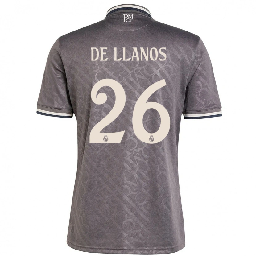 Danxen Kinderen Hugo De Llanos #26 Houtskool Thuisshirt Derde Tenue 2024/25 T-Shirt