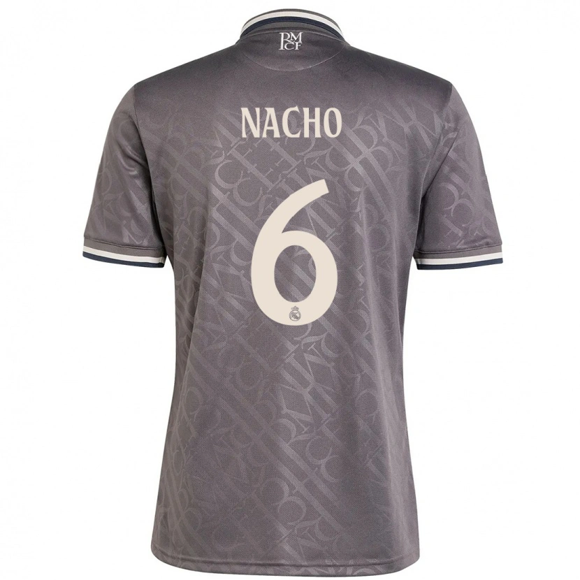 Danxen Kinderen Nacho Fernández #6 Houtskool Thuisshirt Derde Tenue 2024/25 T-Shirt