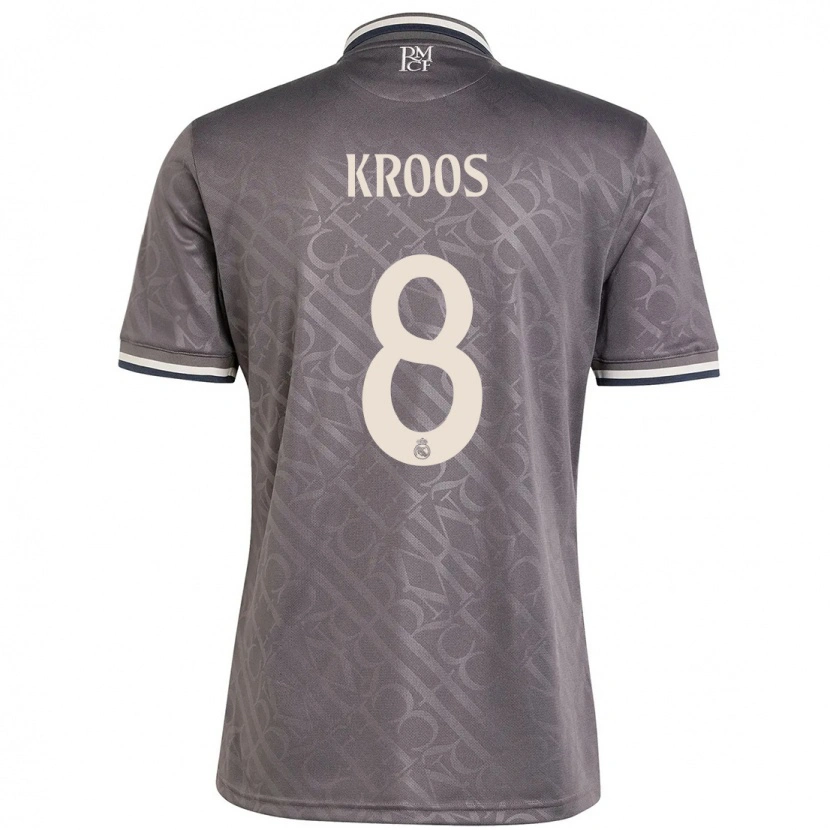 Danxen Kinderen Toni Kroos #8 Houtskool Thuisshirt Derde Tenue 2024/25 T-Shirt