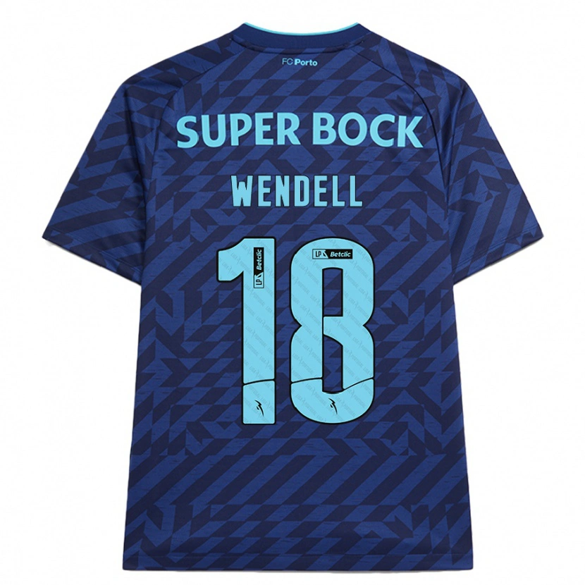 Danxen Kinderen Wendell #18 Marineblauw Thuisshirt Derde Tenue 2024/25 T-Shirt