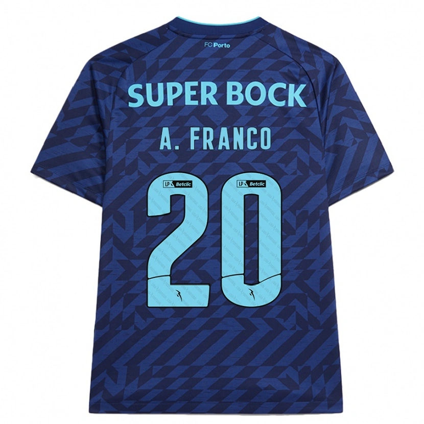 Danxen Kinderen André Franco #20 Marineblauw Thuisshirt Derde Tenue 2024/25 T-Shirt