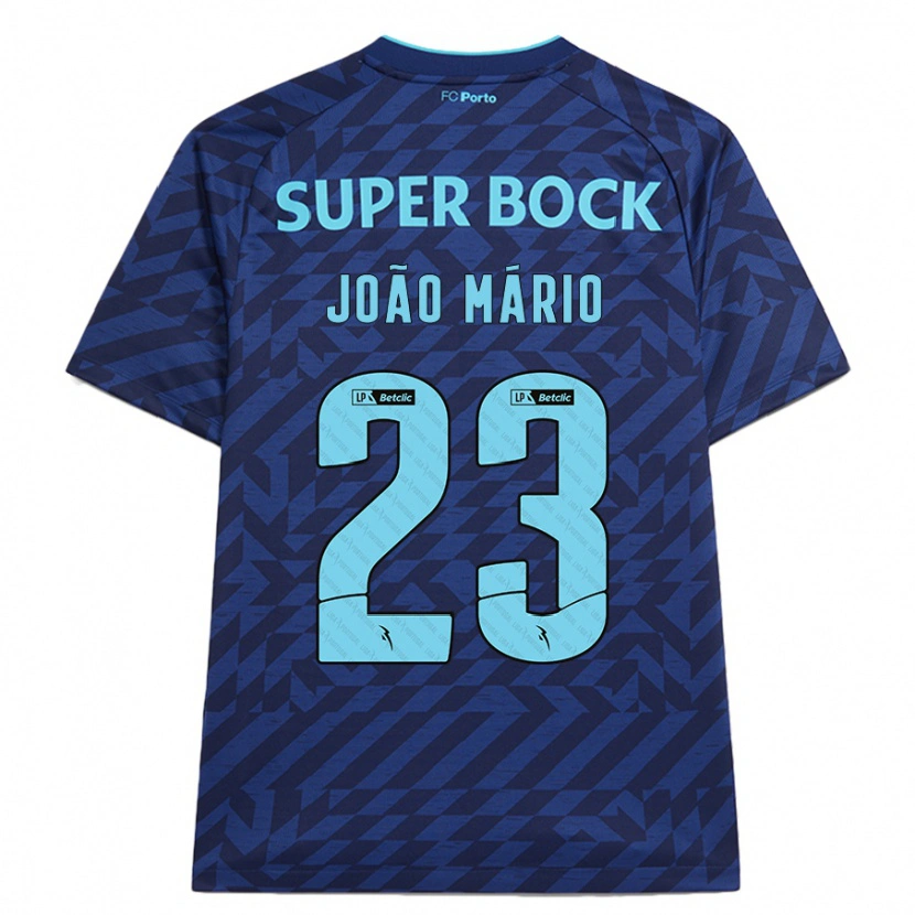 Danxen Kinderen João Mário #23 Marineblauw Thuisshirt Derde Tenue 2024/25 T-Shirt