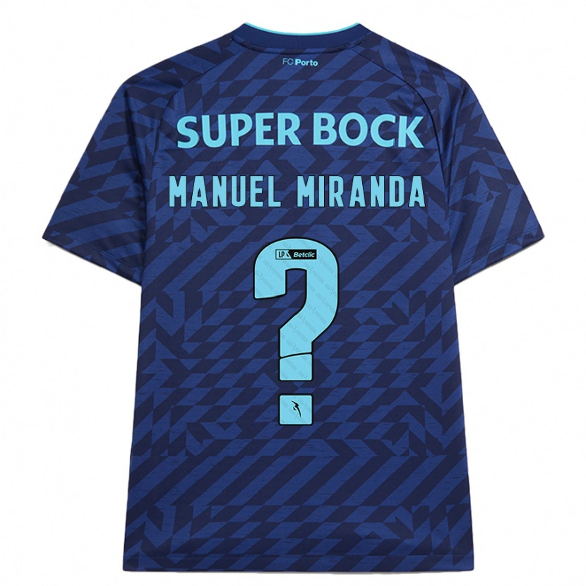 Danxen Kinderen Manuel Miranda #0 Marineblauw Thuisshirt Derde Tenue 2024/25 T-Shirt