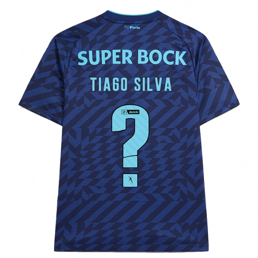 Danxen Kinderen Tiago Silva #0 Marineblauw Thuisshirt Derde Tenue 2024/25 T-Shirt